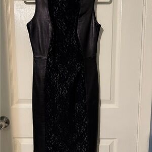 Antonio Melanie Elegant Black Lace Panel Midi Dress NWT SIZE 2